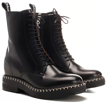 (Women) Chloé Leather Comfort Lace-Up Ankle Boots 4cm 'Black' CHC23W950GC001 Shop (Women) Chloé Leather Comfort Lace-Up Ankle Boots 4cm 'Black' CHC23W950GC001