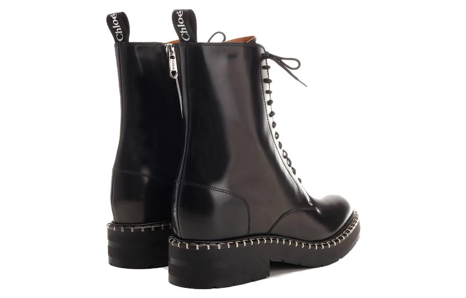 Purchase (Women) Chloé Leather Comfort Lace-Up Ankle Boots 4cm 'Black' CHC23W950GC001