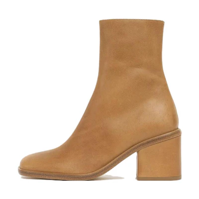 (W) Chloé Leather CMFT Round-Toe Bootie 'Brown'