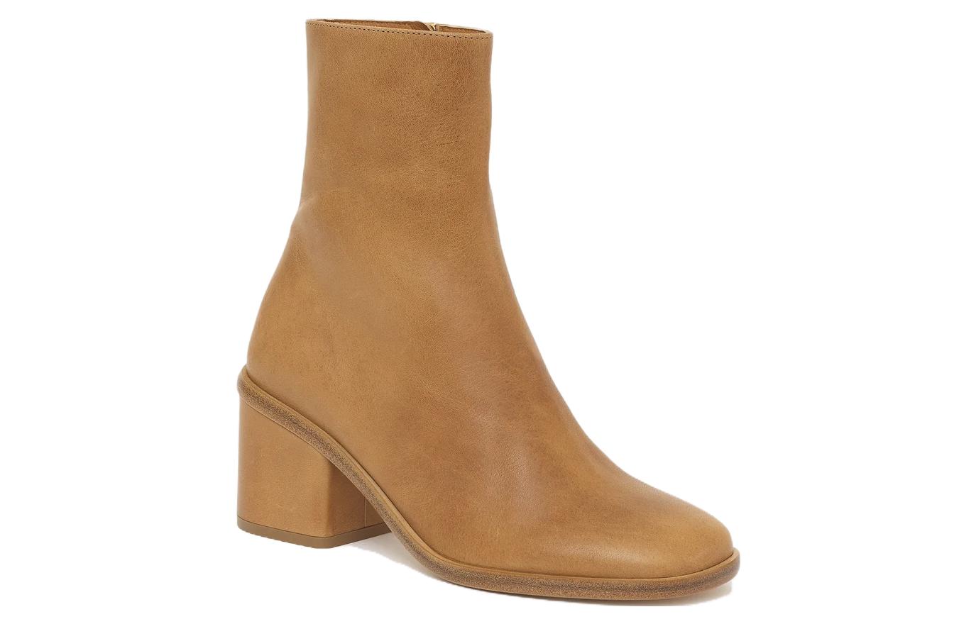 (W) Chloé Leather CMFT Round-Toe Bootie 'Brown' 圖 4