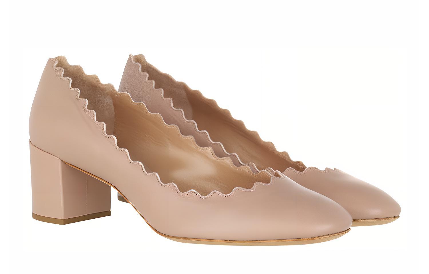 (W) Chloé Leather High-Heeled Shoes 'Pink' 圖 3