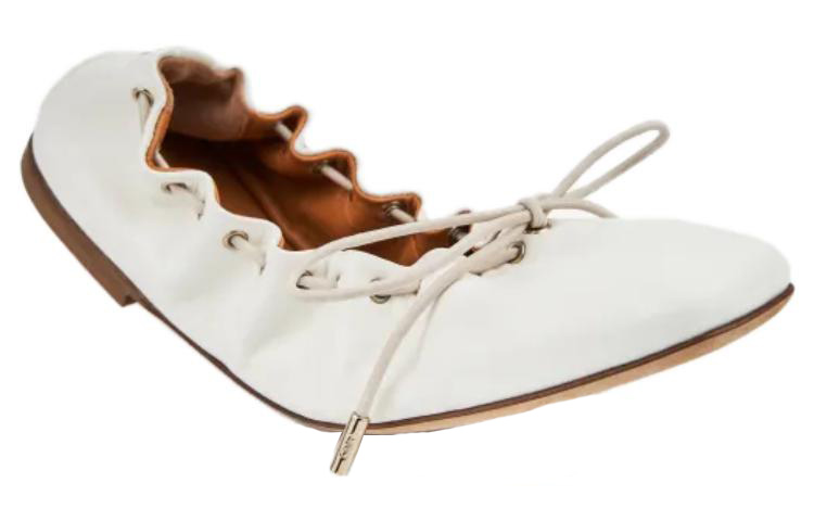 Order (Women) Chloé Leather Lace-Up Casual Shoes 'White' CHC23S808CO105