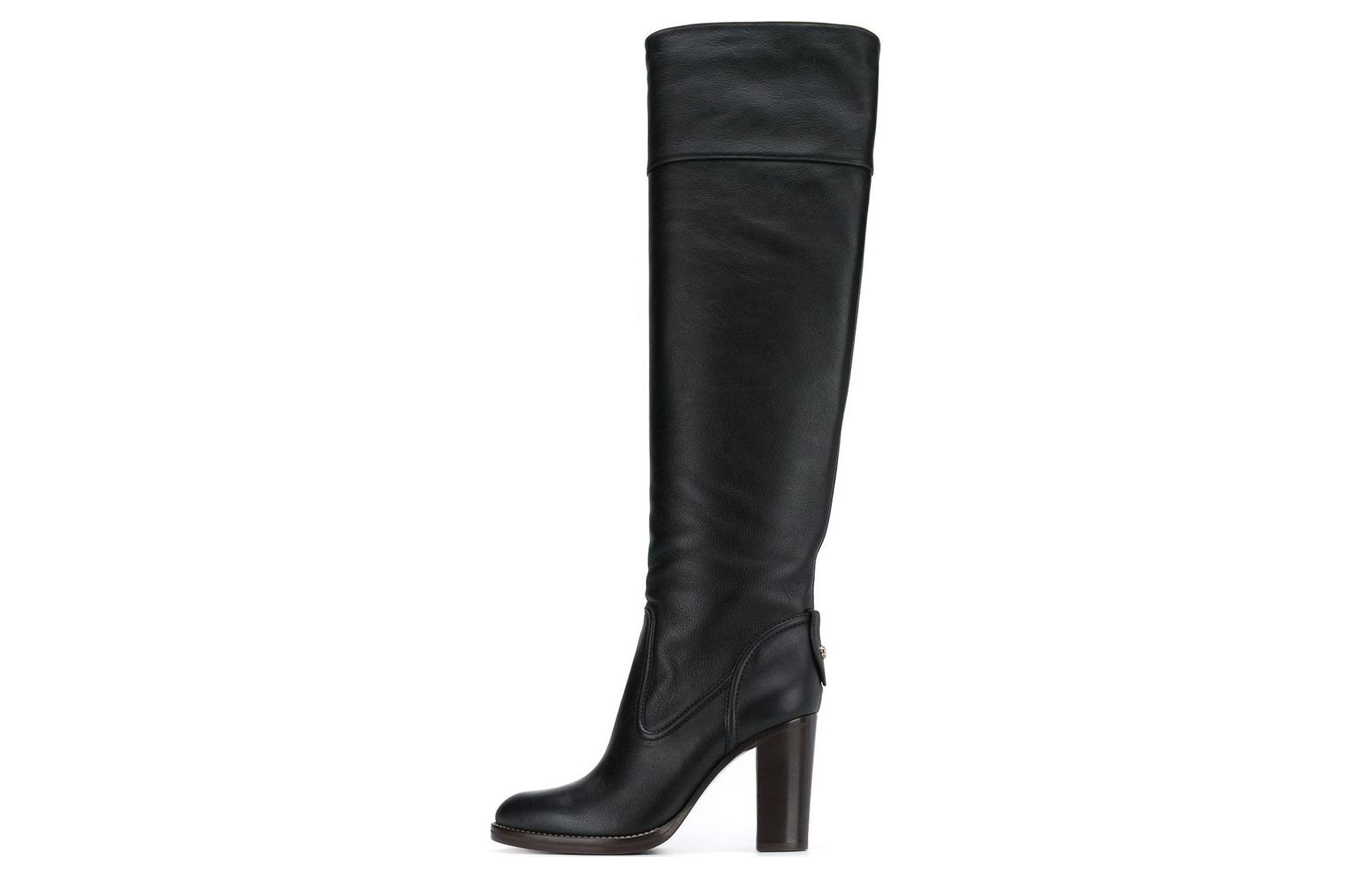 (W) Chloé Leather Over-The-Knee Boots 'Black'