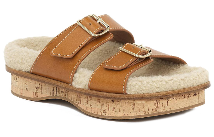 (W) Chloé Leather Platform Slide 'Orange Beige' 圖 2