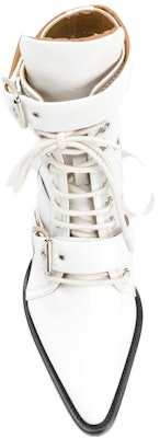 (Women) Chloé Leather Pointed-Toe Block Heel Ankle Boots 'White' CHC18U00606101 Lookbook (Women) Chloé Leather Pointed-Toe Block Heel Ankle Boots 'White' CHC18U00606101