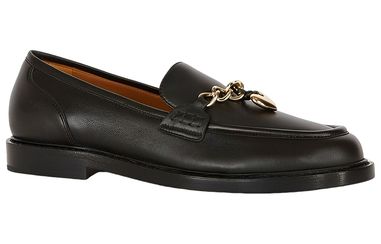 Order (W) Chloé 黑色皮革便鞋 CHC22W743AV001