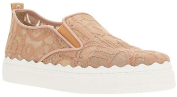 Chloé 徽標織物平底鞋 女款 粉色 Lookbook Chloé 徽標織物平底鞋 女款 粉色