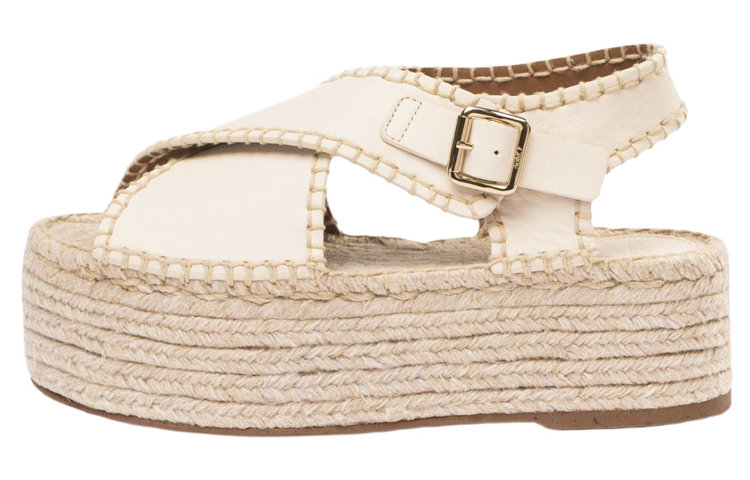 (Women) Chloé Lucinda Platform Espadrille Sandal 'White' CHC22U643Y9122