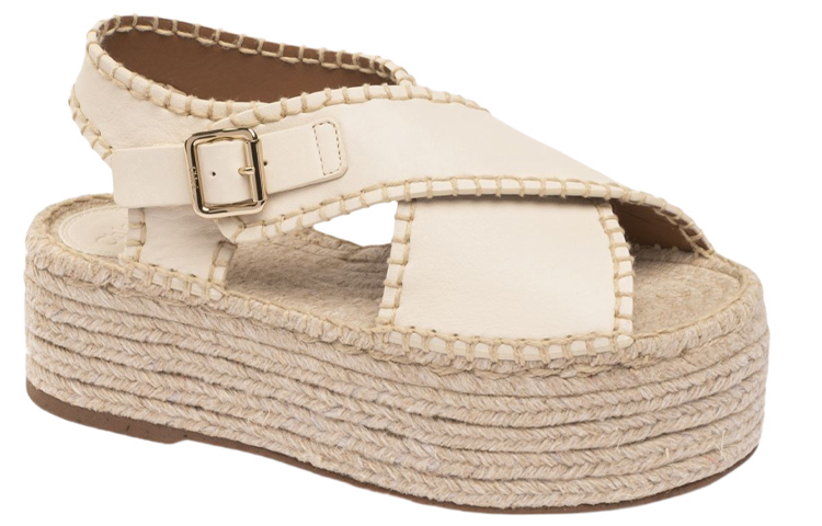 Order (W) "Chloé Lucinda Sandalia con Plataforma de Esparto 'Blanco'" CHC22U643Y9122