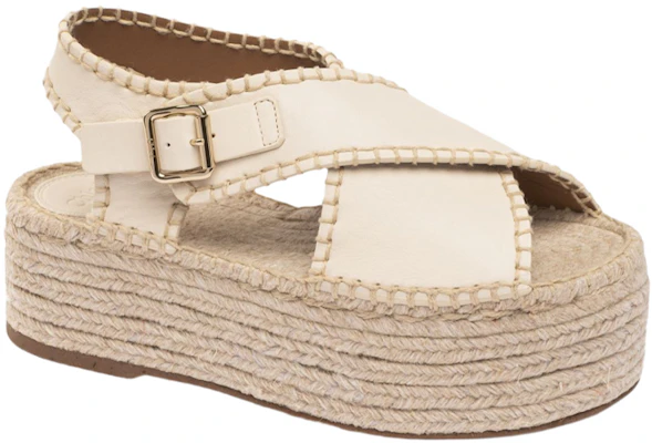 (W) "Chloé Lucinda Sandalia con Plataforma de Esparto 'Blanco'" CHC22U643Y9122 Order (W) "Chloé Lucinda Sandalia con Plataforma de Esparto 'Blanco'" CHC22U643Y9122