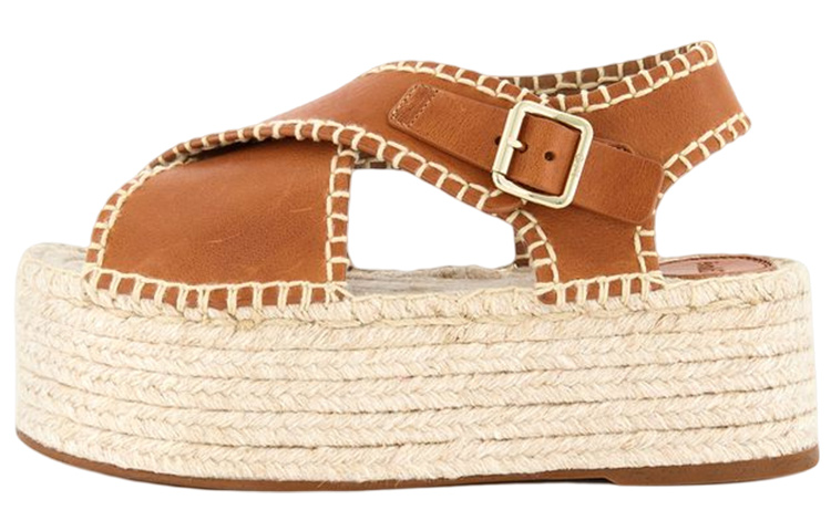 (Women) Chloé Lucinda Platform Sandal 'Brown' CHC22U643Y9210
