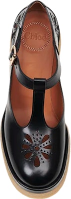 (W) Chloé Sepatu Hak Tinggi Mary Jane 'Kulit Anak Lembut Hitam' CHC22S575P0001 Lookbook (W) Chloé Sepatu Hak Tinggi Mary Jane 'Kulit Anak Lembut Hitam' CHC22S575P0001