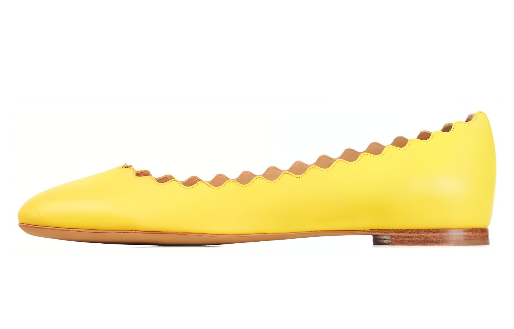 (W) Chloé Napa Sheepskin Ballet Flat 'Yellow'