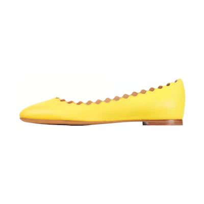 (W) Chloé Napa Sheepskin Ballet Flat 'Yellow'