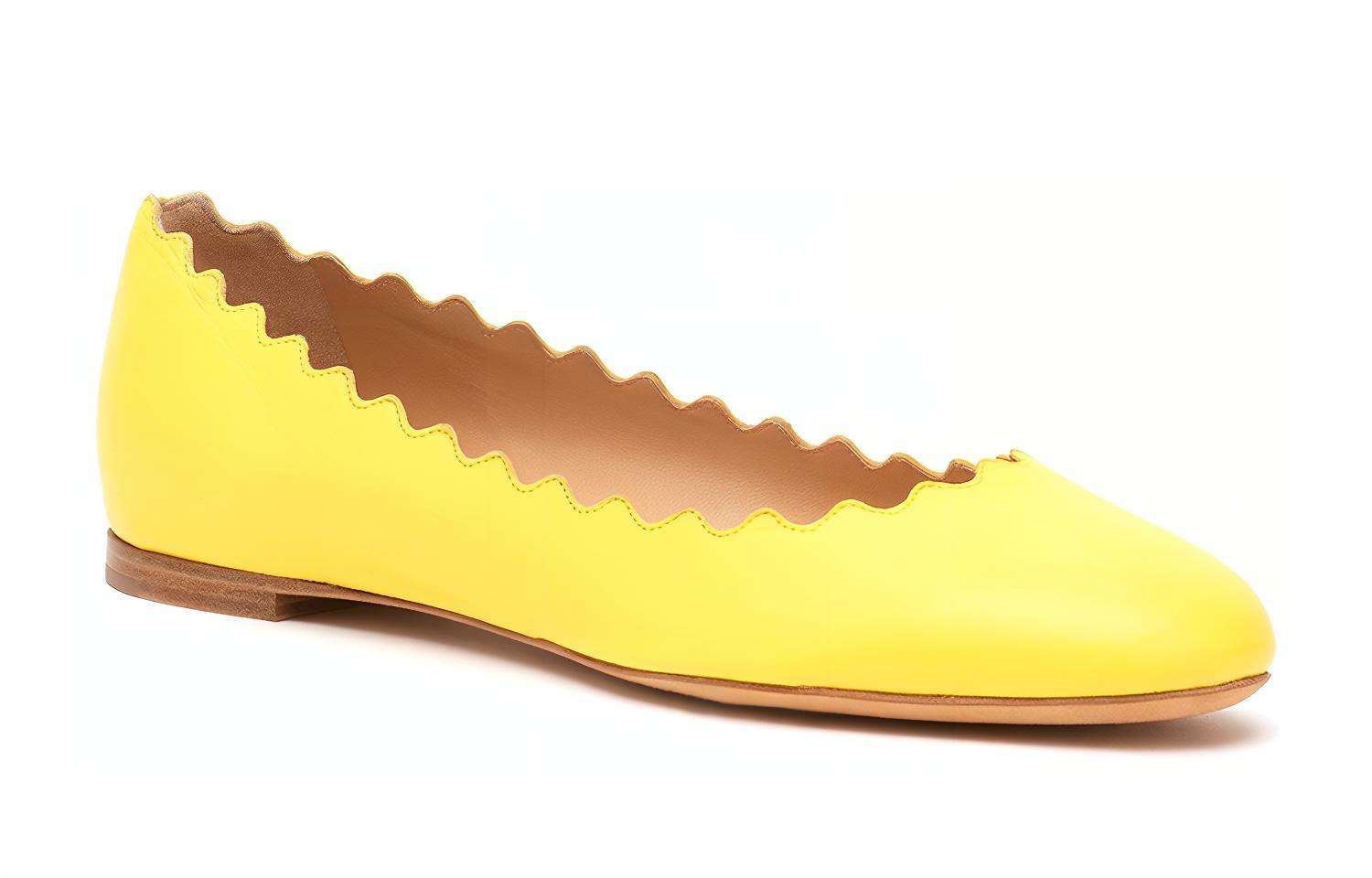 (W) Chloé Napa Sheepskin Ballet Flat 'Yellow' 圖 3