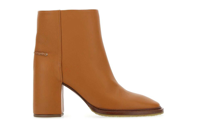 Order (Women) Chloé Pointed Toe Leather Ankle Boot 'Brown' CHC21W521V3-210