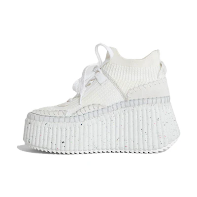 (W) Chloé Round-Toe Lace-Up 'White'