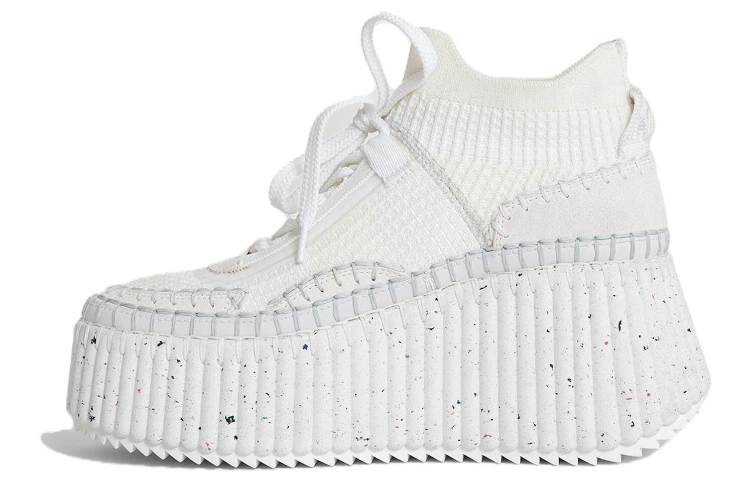 (Women) Chloé Round-Toe Lace-Up 'White' CHC23A909Y0101