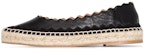 (W) Slip-On Kulit Pinggir Berlipat Chloé 'Black Fisherman' CHC21U442R5-001