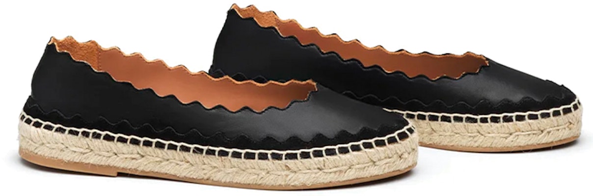 (Women) Chloé Scalloped Edge Leather Slip-On 'Black Fisherman' CHC21U442R5-001 Order (Women) Chloé Scalloped Edge Leather Slip-On 'Black Fisherman' CHC21U442R5-001
