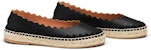 (W) Slip-On Kulit Pinggir Berlipat Chloé 'Black Fisherman' CHC21U442R5-001