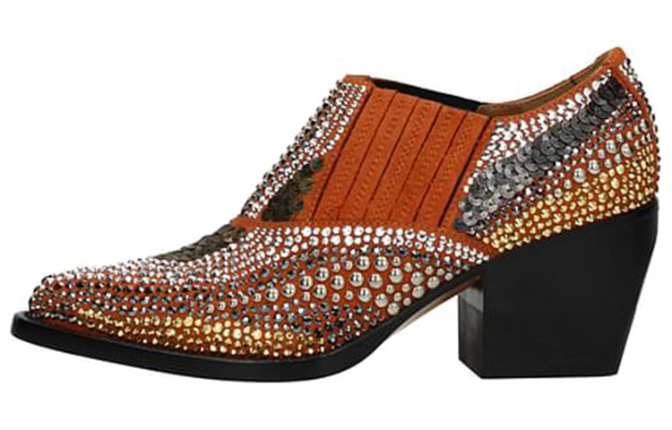 (W) Chloé Suede Ankle Boots 'Warm Orange'