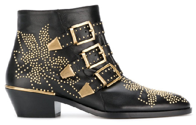 Order (W) But Chloé Susanna Ankle Boot 'Hitam Emas' CHC16A13475-0ZY