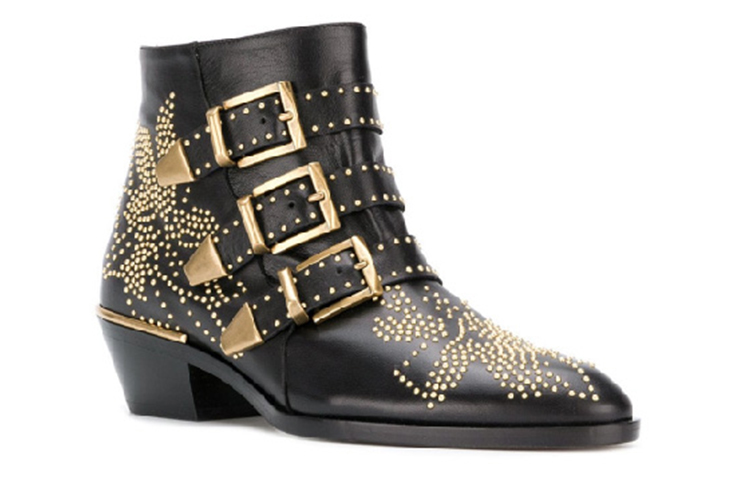 Lookbook (W) But Chloé Susanna Ankle Boot 'Hitam Emas' CHC16A13475-0ZY