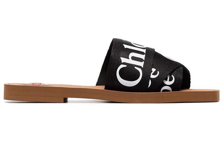 (W) Chloé Woody Canvas Flat Slide 'Black' 圖 2