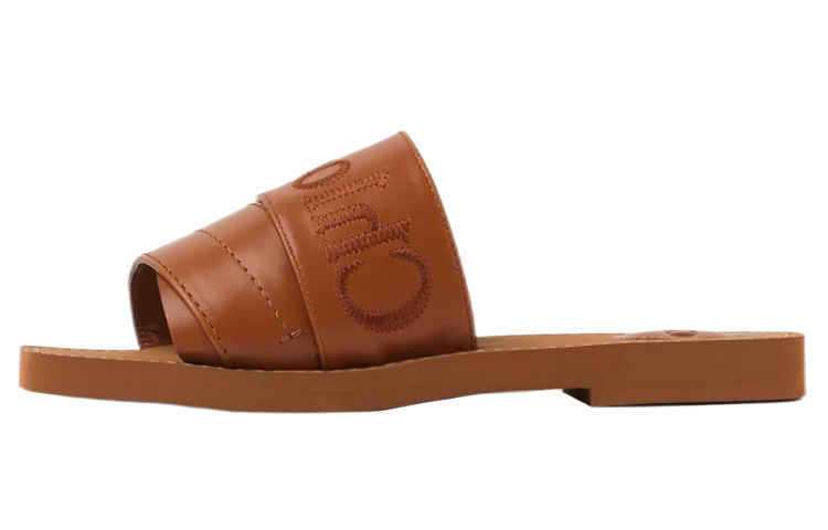 (Women) Chloé Woody Flat Mule 'Caramel' CHC22W188BF242