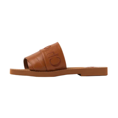(W) Chloé Woody Flat Mule 'Caramel'