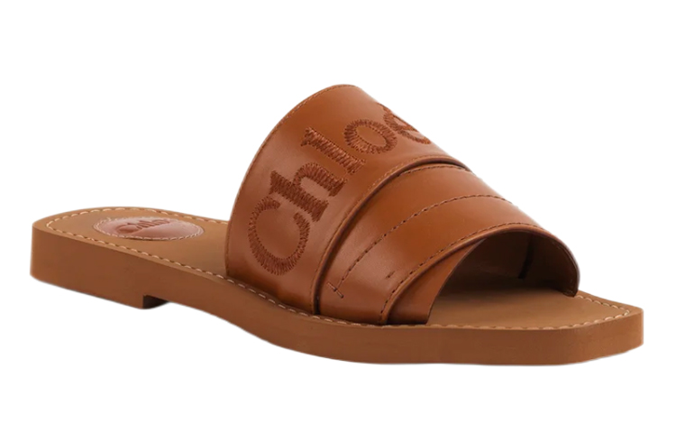 Lookbook Chloé 徽標皮革拖鞋 女款 棕色