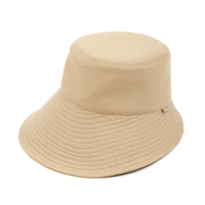 (Women) Chloe Beige Bucket Hat in Solid Recycled Cotton. CHC22UD025CO337X