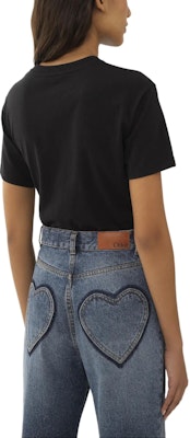 (W) Chloe Baju T Hitam Leher Bulat Cetakan Logo Lengan Pendek. CHC24UJH01184-001 Shop (W) Chloe Baju T Hitam Leher Bulat Cetakan Logo Lengan Pendek. CHC24UJH01184-001