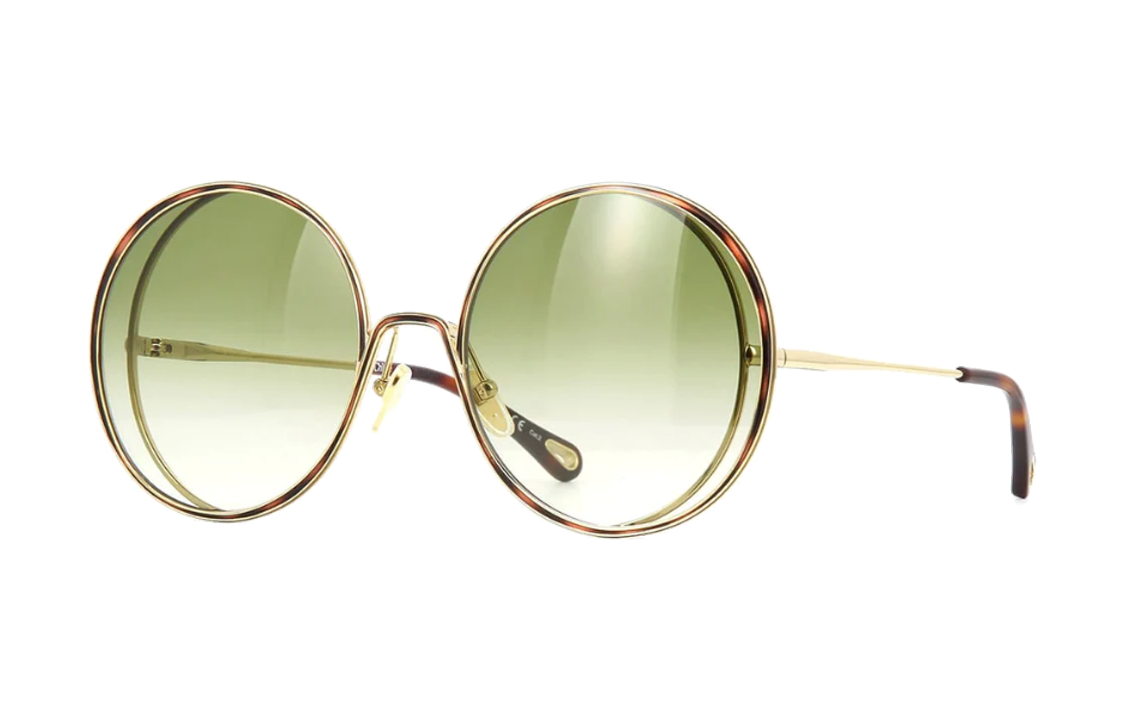 (Women) Chloe  Gold Irregular Metal Gradient Lens Sunglasses. CH0037SA003