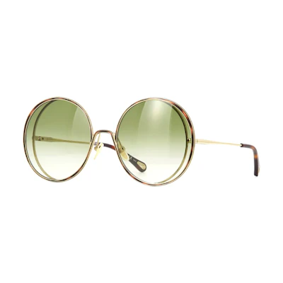 (Women) Chloe Gold Irregular Metal Gradient Lens Sunglasses. CH0037SA003