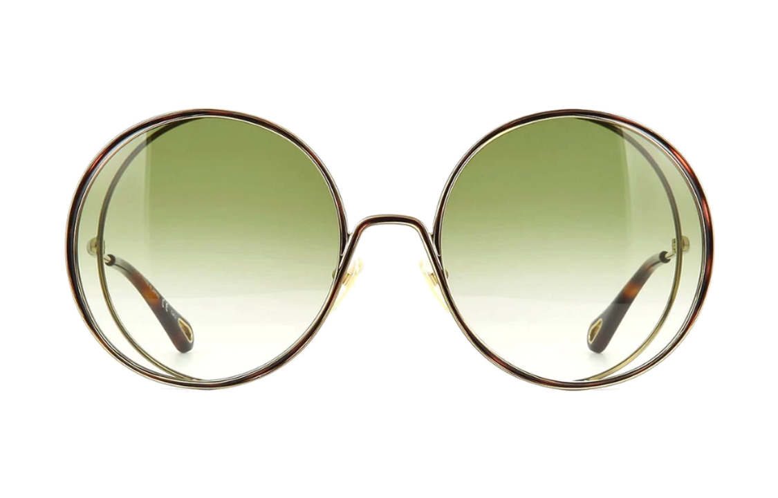 Lookbook (W) 蔻依金色不规则金属渐变镜片太阳镜。 CH0037SA003