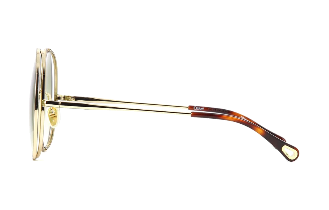 Shop (W) 蔻依金色不规则金属渐变镜片太阳镜。 CH0037SA003