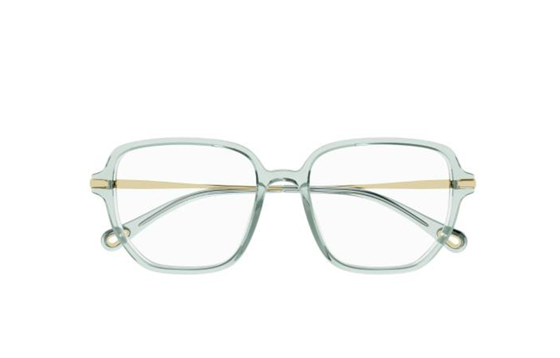 Shop (W) Chloe 綠色不規則透明醋酸光學眼鏡框 CH0218OA004