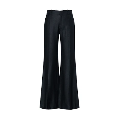 (Women) Chloe High-Waisted Loose Fit Flared Casual Trousers Black. CHC23WPA05065-001