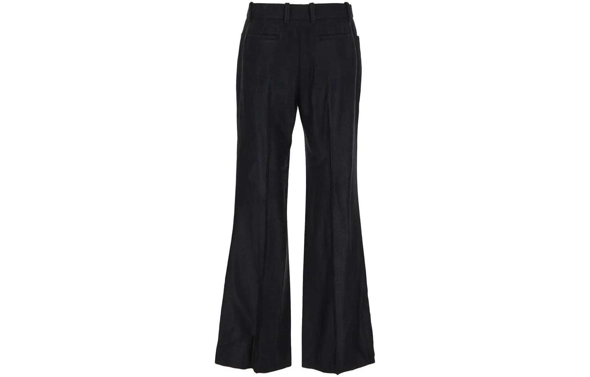 Lookbook (W) Chloe Seluar Hitam Tinggi Pinggang Longgar Flared Kasual. CHC23WPA05065-001