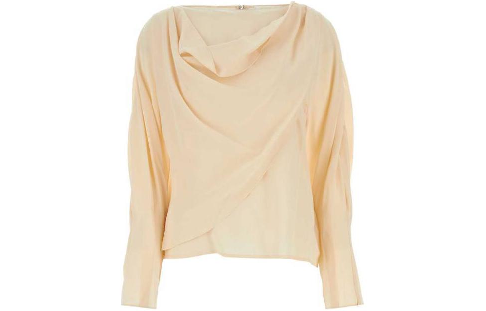 (Women) Chloe  Loose Fit Crewneck Long Sleeve Plain Yellow T-Shirt CHC23WHT33004-6A5