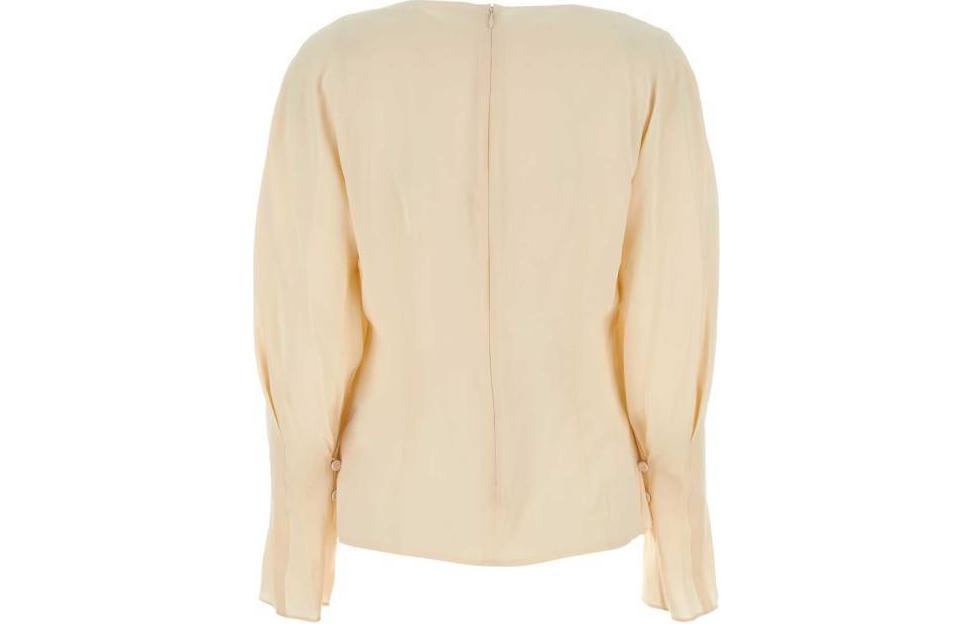 Lookbook (W) Chloe Kemeja-T Kuning Lengan Panjang Loose Fit Crewneck Plain CHC23WHT33004-6A5