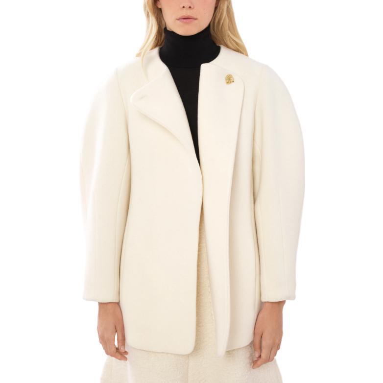 Lookbook (W) Chloe 纯色系带长袖外套 - 白色 CHC23WMA14072112