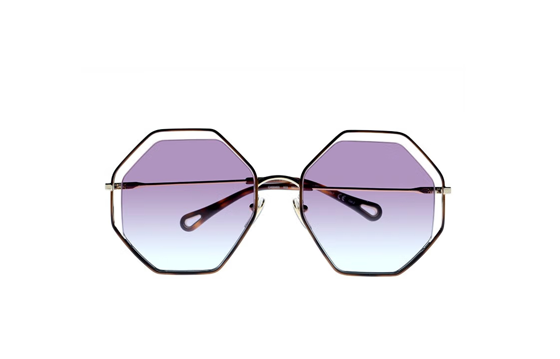 Lookbook (W) Cermin Mata CHLOE CARLINA Bulat Nylon Lensa Biru Reka Bentuk Berongga. CH0046S-003 58