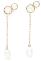(Women) Chloe White Brass Earrings with Pearls, Onyx, Mother-of-Pearl Inlays. CHC23UFE77NMA9DA (Women) Chloe White Brass Earrings with Pearls, Onyx, Mother-of-Pearl Inlays. CHC23UFE77NMA9DA