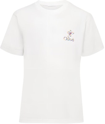 (W) Chloe 白色純色短袖圓領寬鬆T恤。 CHC24UJH01184-101 Buy (W) Chloe 白色純色短袖圓領寬鬆T恤。 CHC24UJH01184-101