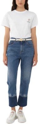 (W) Chloe 白色純色短袖圓領寬鬆T恤。 CHC24UJH01184-101 Lookbook (W) Chloe 白色純色短袖圓領寬鬆T恤。 CHC24UJH01184-101