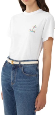 (W) Chloe 白色純色短袖圓領寬鬆T恤。 CHC24UJH01184-101 Purchase (W) Chloe 白色純色短袖圓領寬鬆T恤。 CHC24UJH01184-101