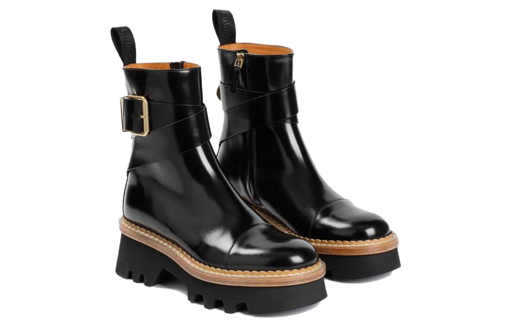 Shop (W) Bota Tobillera Chloe 'Cuero Negro' CHC23A893FG001